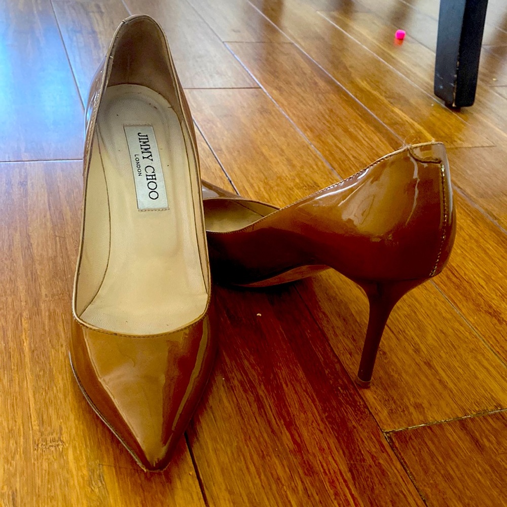 Jimmy Choo pumps, in a metallic brown